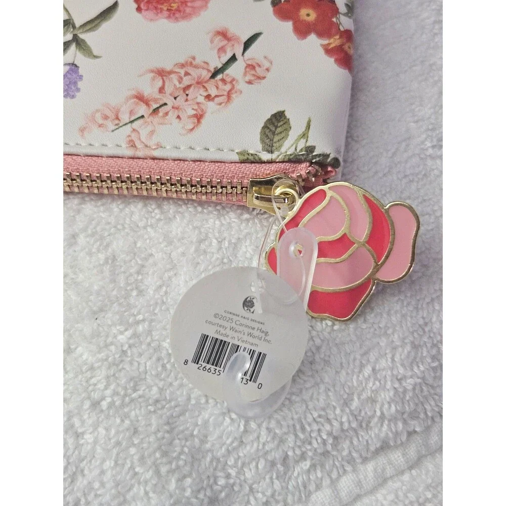 Corrine Haig Designs Grandma Floral Deluxe Pouch Cosmetic Bag Rose Charm